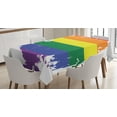 thumbnail image 1 of Ambesonne Vintage Rainbow Tablecloth Rectangular Table Cover, LGBT Flag Line, 52"x70", Multicolor, 1 of 4
