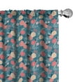 thumbnail image 1 of Ambesonne Vintage Rose Window Curtains, Flora Bouquet Pattern, Each 28" W x 84" L, Turquoise Pink, 1 of 4