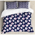 thumbnail image 1 of Ambesonne Vintage Rose Duvet Cover Sets, Tender Floral Bouquet, 2-King, Indigo Multicolor, 1 of 7
