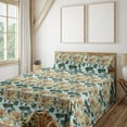 thumbnail image 1 of Ambesonne Vintage Rose Fitted & Flat Sheet with Shams 4 Pcs Set, Aquarelle Retro Floral, Full, Avocado Green Jade Green, 1 of 5