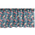 thumbnail image 1 of Ambesonne Vintage Rose Window Valance, Continuous Floral Bouquet Repeating Pattern, Curtain Valance for Kitchen Bedroom Decor with Rod Pocket, 54" X 18", Turquoise Pink, 1 of 2
