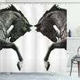 thumbnail image 1 of Ambesonne Vintage Shower Curtain, Abstract Horse, 69"Wx75"L, Brown Sage Green, 1 of 5