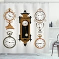 thumbnail image 1 of Ambesonne Vintage Shower Curtain, Antique Clocks Pattern, 69"Wx75"L, Umber and Beige, 1 of 5