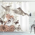 thumbnail image 1 of Ambesonne Vintage Shower Curtain, Birds Butterflies Art, 69"Wx75"L, Brown Tan, 1 of 5
