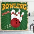 thumbnail image 1 of Ambesonne Vintage Shower Curtain, Bowling Strike Green, 69"Wx84"L, Multicolor, 1 of 5