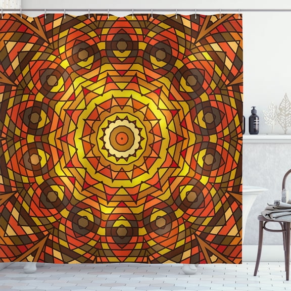 Ambesonne Vintage Shower Curtain, Celtic Motif Victorian, 69"Wx75"L, Red Yellow