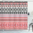 thumbnail image 1 of Ambesonne Vintage Shower Curtain, Classic Culture Knit Signs, 69"Wx84"L, Red Black, 1 of 5