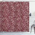 thumbnail image 1 of Ambesonne Vintage Shower Curtain, Classic Floral Swirls Print, 69"Wx75"L, Maroon Ivory, 1 of 1