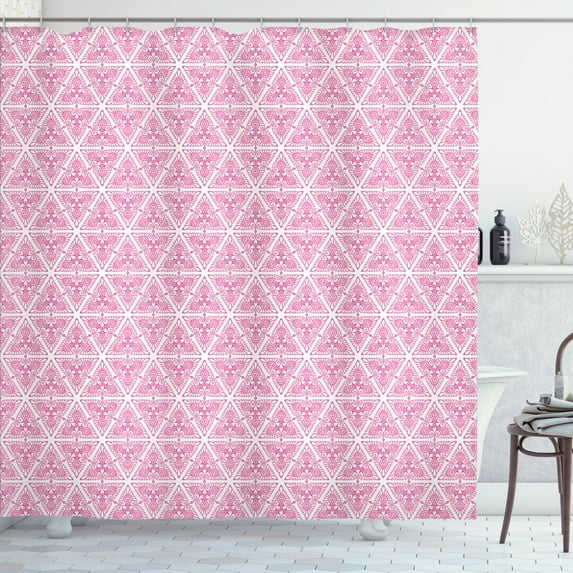 Ambesonne Vintage Shower Curtain, Classical Art Nouveau Print, 69"Wx70"L, Hot Pink
