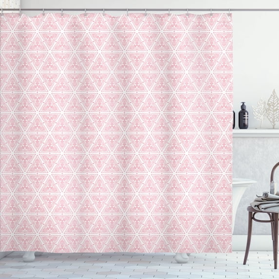 Ambesonne Vintage Shower Curtain, Classical Art Nouveau Print, 69"Wx84"L, Pale Pink