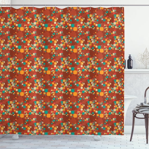 Ambesonne Vintage Shower Curtain, Colorful Abstract Motif, 69"Wx84"L, Multicolor