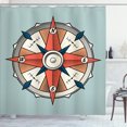 thumbnail image 1 of Ambesonne Vintage Shower Curtain, Cruise Compass Grunge, 69"Wx84"L, Pale Orange Turquoise, 1 of 5