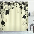 thumbnail image 1 of Ambesonne Vintage Shower Curtain, Diamonds Forks Spoons, 69"Wx84"L, Avocado Green Black, 1 of 5