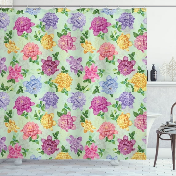 Ambesonne Vintage Shower Curtain, Floral Beauty Bridal, 69"Wx84"L, Multicolor