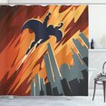 thumbnail image 1 of Ambesonne Vintage Shower Curtain, Flying Superhero, 69"Wx84"L, Red Orange Grey, 1 of 5