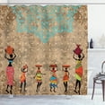 thumbnail image 1 of Ambesonne Vintage Shower Curtain, Folkloric Boho African, 69"Wx70"L, Seafoam Cocoa, 1 of 5