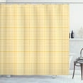 thumbnail image 1 of Ambesonne Vintage Shower Curtain, Gingham Pattern Heart Shape, 69"Wx70"L, Mustard and White, 1 of 4