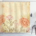 thumbnail image 1 of Ambesonne Vintage Shower Curtain, Grunge Retro Flowers, 69"Wx75"L, Cream Pink, 1 of 5