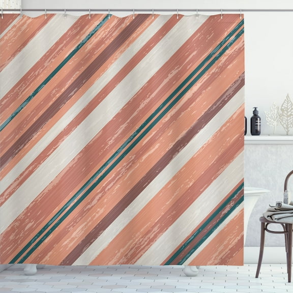 Ambesonne Vintage Shower Curtain, Grungy Background Abstract, 69"Wx84"L, Pale Rust