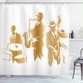 thumbnail image 1 of Ambesonne Vintage Shower Curtain, Jazz Band Blues Music, 69"Wx70"L, Sand Brown White, 1 of 5
