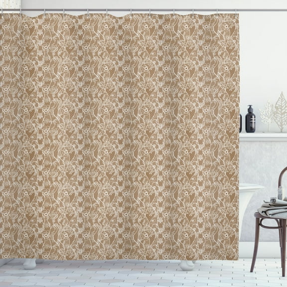 Ambesonne Vintage Shower Curtain, Lace Pattern Victorian Art, 69"Wx75"L, Almond White