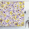 thumbnail image 1 of Ambesonne Vintage Shower Curtain, Leafy Oriental Scroll Print, 69"Wx70"L, Yellow Quartz, 1 of 4
