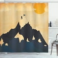 thumbnail image 1 of Ambesonne Vintage Shower Curtain, Man on the Mountaintop, 69"Wx75"L, Orange Mustard Dark Blue, 1 of 3