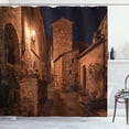 thumbnail image 1 of Ambesonne Vintage Shower Curtain, Medieval Town Street, 69"Wx84"L, Tan, 1 of 5