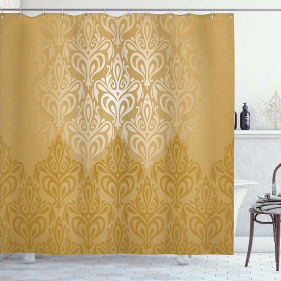 Ambesonne Vintage Shower Curtain, Medieval Victorian Pattern, 69"Wx70"L, Pale Coffee