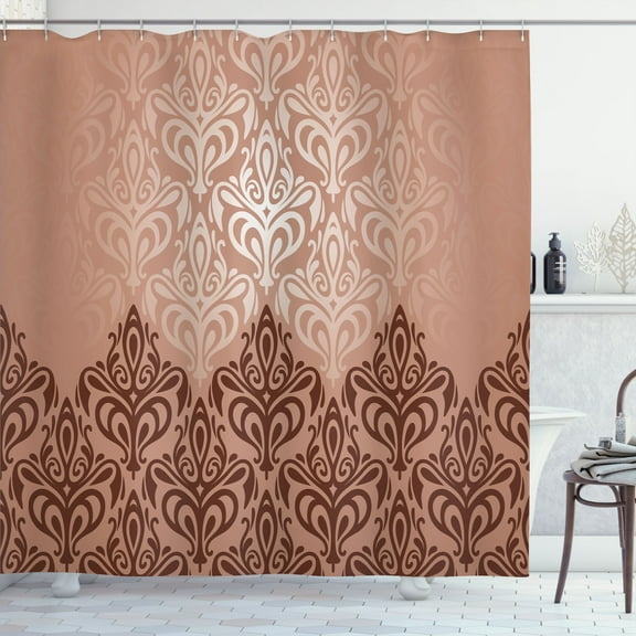 Ambesonne Vintage Shower Curtain, Medieval Victorian Pattern, 69"Wx75"L, Dark Rosewood