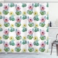 thumbnail image 1 of Ambesonne Vintage Shower Curtain, Mexican Plant Cactus, 69"Wx75"L, Pink Green and Blue, 1 of 3