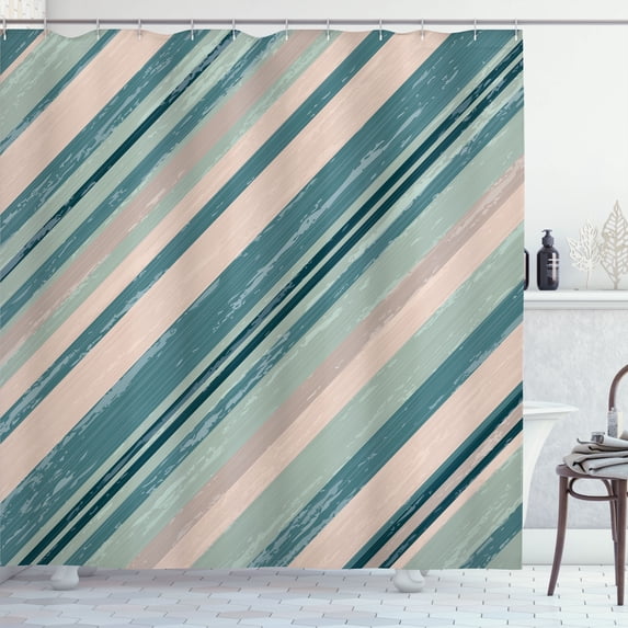 Ambesonne Vintage Shower Curtain, Old Aged Design Grunge Back, 69"Wx84"L, Dark Sea