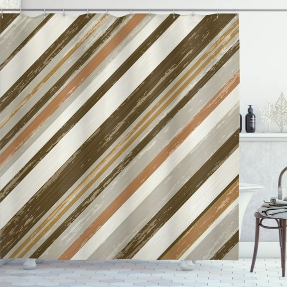 Ambesonne Vintage Shower Curtain, Old Aged Design Grunge Back, 69"Wx84"L, Pale Caramel