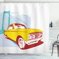 thumbnail image 1 of Ambesonne Vintage Shower Curtain, Old Car Grunge Art, 69"Wx75"L, Yellow Turquoise, 1 of 5