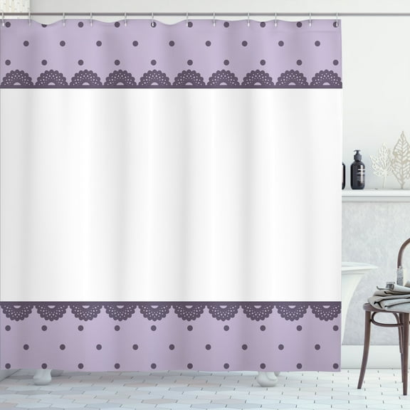 Ambesonne Vintage Shower Curtain, Old Fashioned Lace Pattern, 69"Wx70"L, Pale Lavender