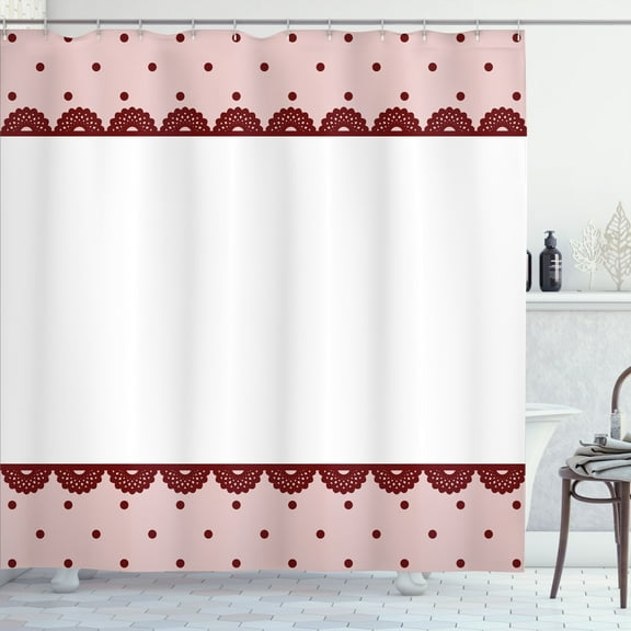 Ambesonne Vintage Shower Curtain, Old Fashioned Lace Pattern, 69"Wx84"L, Burgundy Rose
