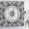 thumbnail image 1 of Ambesonne Vintage Shower Curtain, Ornate Floral Wind Rose, 69"Wx70"L, Black White, 1 of 5