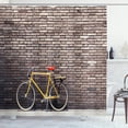 thumbnail image 1 of Ambesonne Vintage Shower Curtain, Retro Bicycle on Wall, 69"Wx84"L, Grey Yellow Red, 1 of 5
