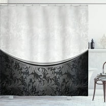 Ambesonne Vintage Shower Curtain, Victorian Motifs Baroque, 69"Wx84"L, Dark Grey