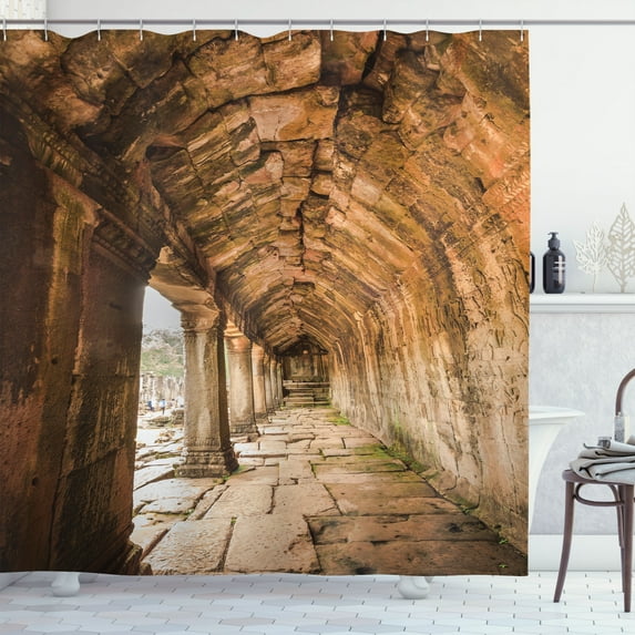 Ambesonne Vintage Shower Curtain, Wall, 69"Wx75"L, Beige