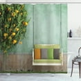 thumbnail image 1 of Ambesonne Vintage Shower Curtain, Wooden Swing in Garden, 69"Wx84"L, Yellow Green, 1 of 5