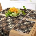 thumbnail image 1 of Ambesonne Vintage Table Runner & Placemats, Art Deco Gatsby Squares, Placemat 4 pcs + Runner 16"x72", Black Camel and Champagne, 1 of 2