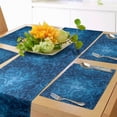 thumbnail image 1 of Ambesonne Vintage Table Runner & Placemats, Monotone Garden Flourishes, Placemat 4 pcs + Runner 12"x90", Sea Blue Sky Blue, 1 of 2