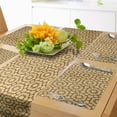 thumbnail image 1 of Ambesonne Vintage Table Runner & Placemats, Moorish Geometric Tiles, Placemat 4 pcs + Runner 12"x90", Beige and Caramel, 1 of 2