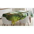 thumbnail image 1 of Ambesonne Vintage Tablecloth Rectangular Table Cover, Bridge and Old Boat, 52"x70", Green Grey, 1 of 3