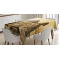 thumbnail image 1 of Ambesonne Vintage Tablecloth Rectangular Table Cover, Egptian Pyramids, 60"x90", Sand Brown, 1 of 3