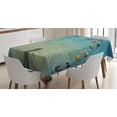 thumbnail image 1 of Ambesonne Vintage Tablecloth Rectangular Table Cover, Ferris Wheel Fun Retro, 52"x70", Blue, 1 of 4