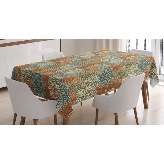 Ambesonne Vintage Tablecloth Rectangular Table Cover, Grunge Flowers, 60"x90", Multicolor