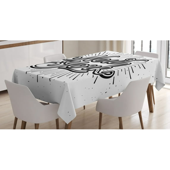 Ambesonne Vintage Tablecloth Rectangular Table Cover, New York Typography, 60"x90", Black White
