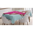 thumbnail image 1 of Ambesonne Vintage Tablecloth Rectangular Table Cover, Old Car Cartoon Style, 60"x84", Pale Blue Hot Pink, 1 of 4